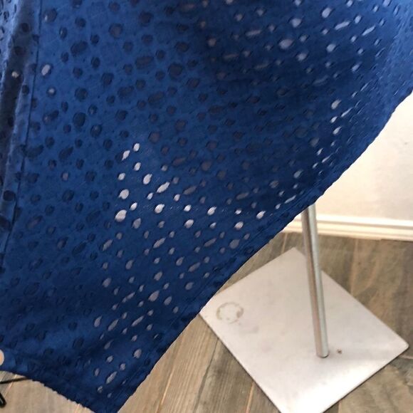 NY collection blue handkerchief hem top - Picture 5 of 5